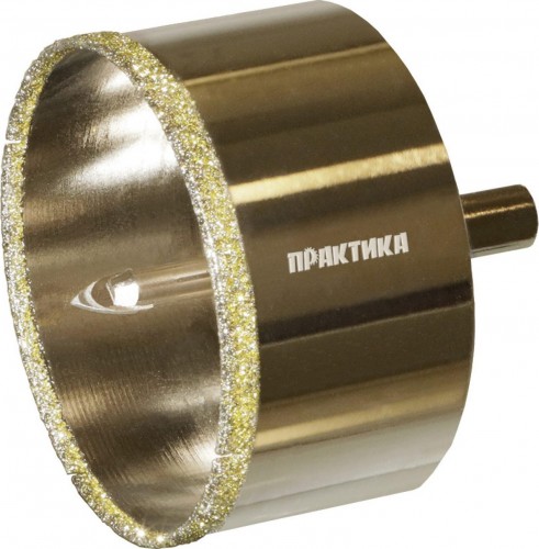 Алмазная коронка для мокрого сверления ПРАКТИКА "Профи" 75х70мм по керамограниту/керамике 917-729