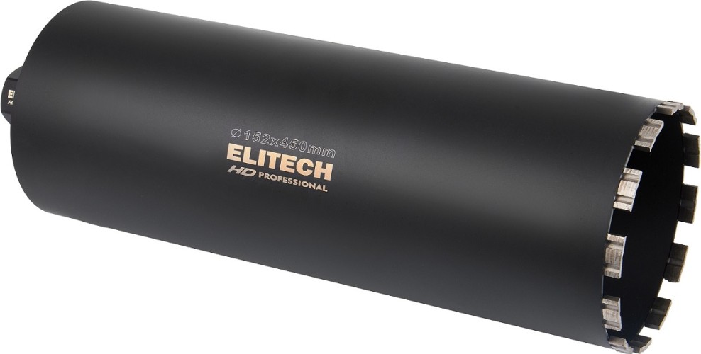 Алмазная коронка для мокрого сверления ELITECH 1110.012400 HD с охлаждением, 152х450, 1 1/4"  206485 - изображение 4