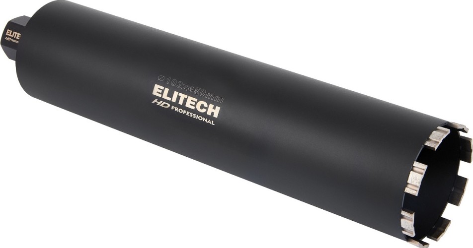 Алмазная коронка для мокрого сверления ELITECH 1110.011900 HD с охлаждением, 102х450, 1 1/4"  206480 - изображение 4
