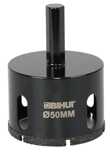 Алмазная коронка для мокрого сверления BIHUI 50 х 25мм по стеклу и керамике DBW50