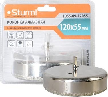 Алмазная коронка для мокрого сверления Sturm 1055-09-12055 по керамике и стеклу - изображение 3