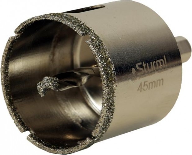 Алмазная коронка для мокрого сверления Sturm 1055-10-4570 по керамограниту 45х70 мм, хвост. с проточками