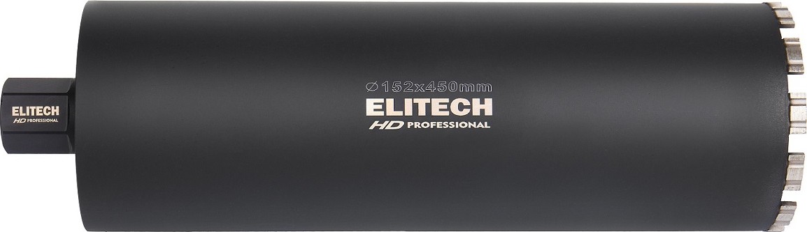 Алмазная коронка для мокрого сверления ELITECH 1110.012400 HD с охлаждением, 152х450, 1 1/4"  206485 - изображение 3