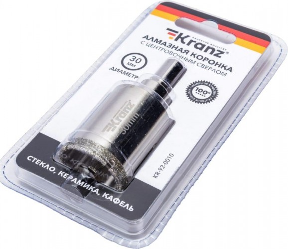 Алмазная коронка для мокрого сверления REXANT с центровочным сверлом 30 мм 92-0010 - изображение 2