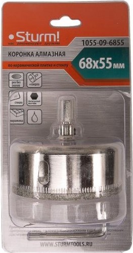 Алмазная коронка для мокрого сверления Sturm 1055-09-6855 по керамике и стеклу - изображение 5