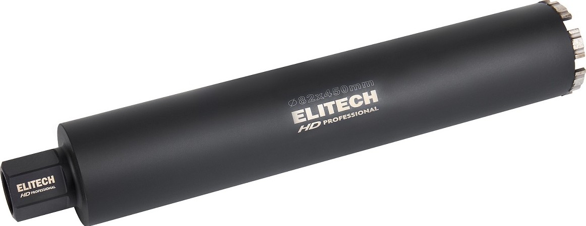 Алмазная коронка для мокрого сверления ELITECH 1110.011700 HD с охлаждением, 82х450, 1 1/4"  206478