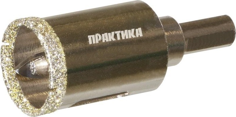 Алмазная коронка для мокрого сверления ПРАКТИКА "Профи" 25х70мм по керамограниту/керамике 917-590