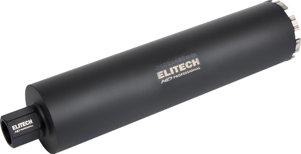Алмазная коронка для мокрого сверления ELITECH 1110.011900 HD с охлаждением, 102х450, 1 1/4"  206480