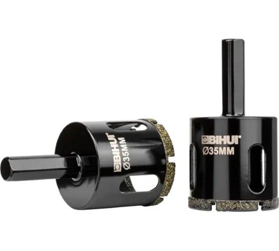 Алмазная коронка для мокрого сверления BIHUI 35 х 25мм по стеклу и керамике  DBW35