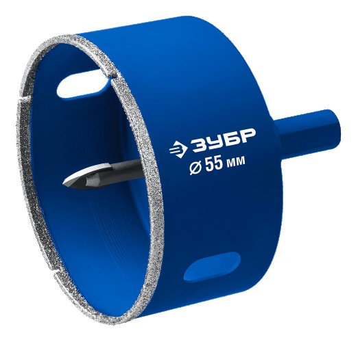 Алмазная коронка для мокрого сверления ЗУБР АГК d 55 мм профессионал 29850-55