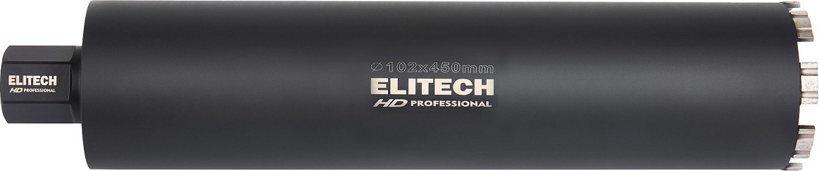 Алмазная коронка для мокрого сверления ELITECH 1110.011900 HD с охлаждением, 102х450, 1 1/4"  206480 - изображение 3