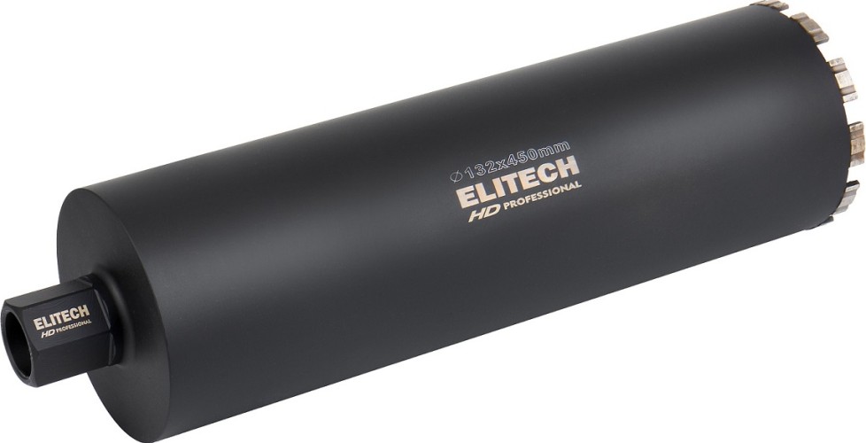 Алмазная коронка для мокрого сверления ELITECH 1110.012100 HD с охлаждением, 122х450, 1 1/4"  206482