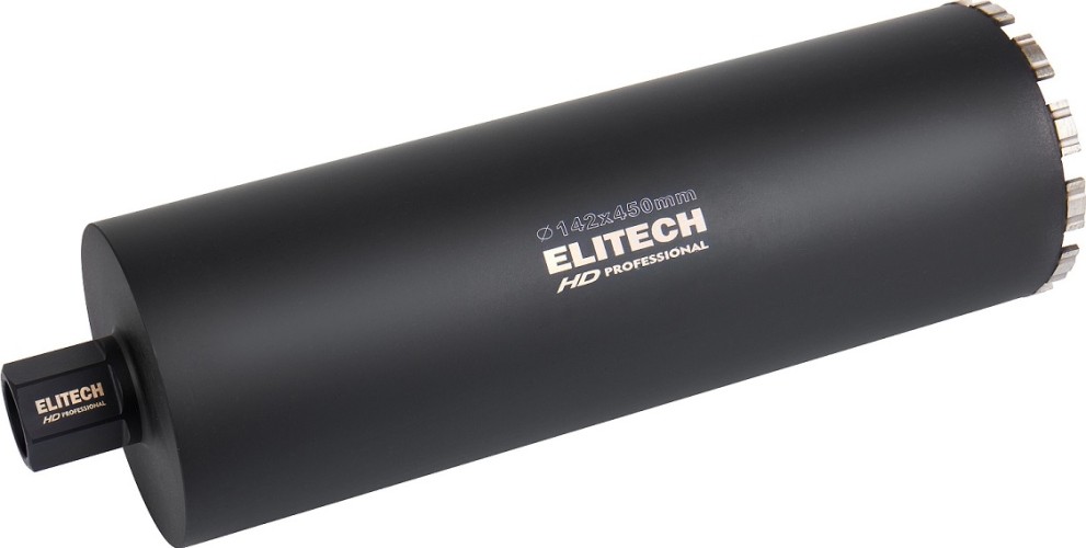 Алмазная коронка для мокрого сверления ELITECH 1110.012300 HD с охлаждением, 142х450, 1 1/4"  206484