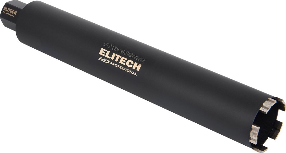 Алмазная коронка для мокрого сверления ELITECH 1110.011600 HD с охлаждением, 72х450, 1 1/4"  206477 - изображение 4