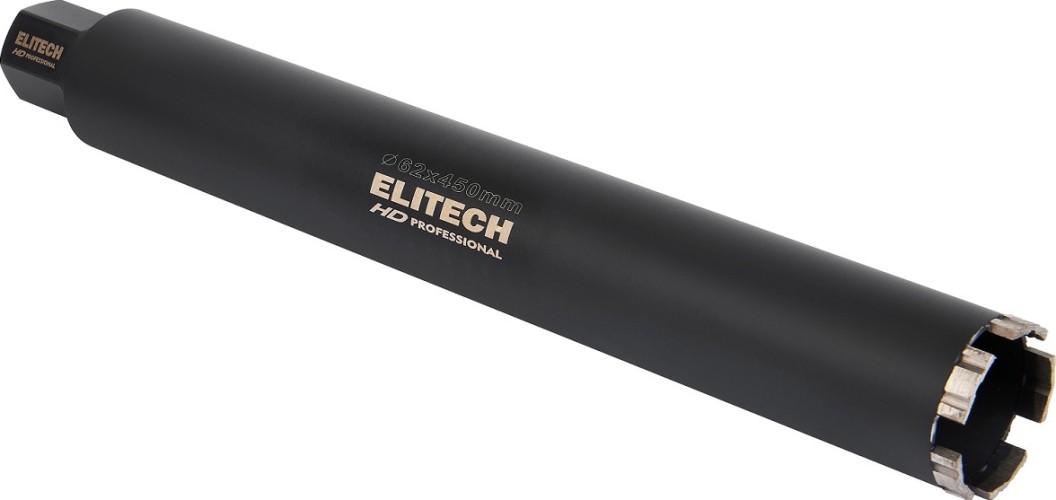 Алмазная коронка для мокрого сверления ELITECH 1110.011500 HD с охлаждением, 62х450, 1 1/4"  206476 - изображение 4