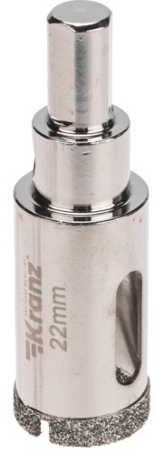 Алмазная коронка для мокрого сверления Kranz KR-92-0007 22мм по керамограниту с центров. сверлом