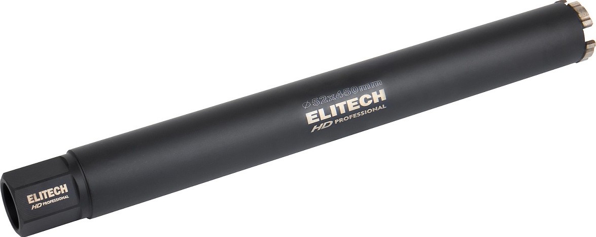 Алмазная коронка для мокрого сверления ELITECH 1110.011400 HD с охлажденем, 52х450, 1 1/4"  206475