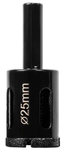 Алмазная коронка для мокрого сверления DLT 0042 по плитке и керамограниту Ceramic, 25мм