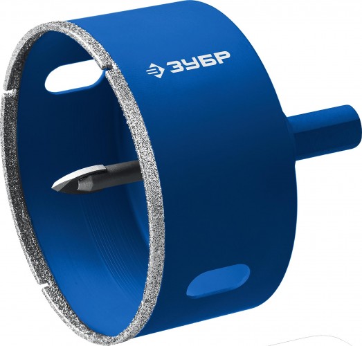 Алмазная коронка для мокрого сверления ЗУБР ПРОФЕССИОНАЛ по кафелю и стеклу, d=90 мм, зерно р 60, в сборе с 29850-90