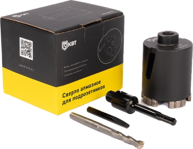 Алмазная коронка для сухого сверления КВТ 102560 SF-68/ 65 5T с адаптером SDS-Plus серия ПРОФИ - изображение 5