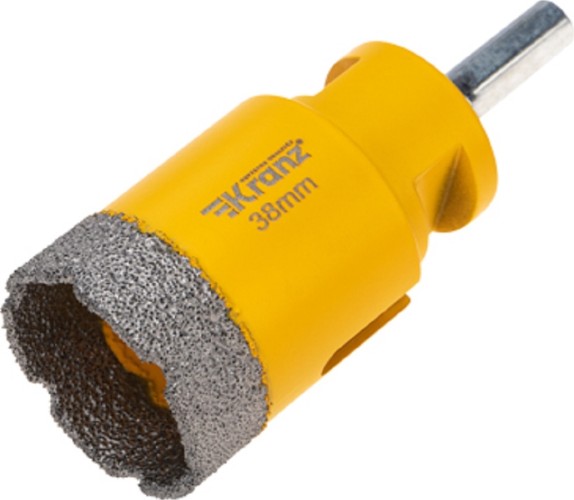 Алмазная коронка для сухого сверления Kranz KR-92-1018 по керамограниту и железобетону М14, 38мм - изображение 2