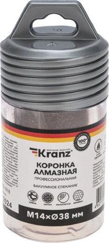 Алмазная коронка для сухого сверления Kranz KR-92-1018 по керамограниту и железобетону М14, 38мм - изображение 5