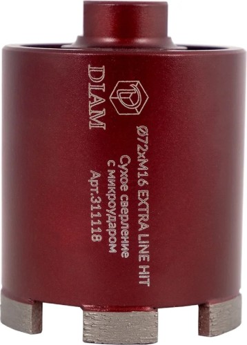 Алмазная коронка для сухого сверления DIAM ExtraLine HIT 72xM16 311118