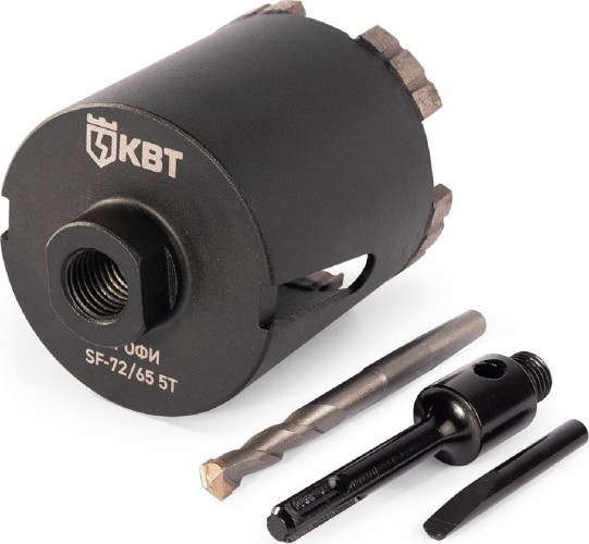 Алмазная коронка для сухого сверления КВТ 102560 SF-68/ 65 5T с адаптером SDS-Plus серия ПРОФИ