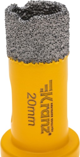 Алмазная коронка для сухого сверления Kranz KR-92-1010 по керамограниту и железобетону М14, 20мм - изображение 4