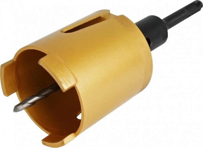 Алмазная коронка для сухого сверления ПРАКТИКА "Эксперт" по бетону SDS-plus/Hex безударная 82 мм 031-198