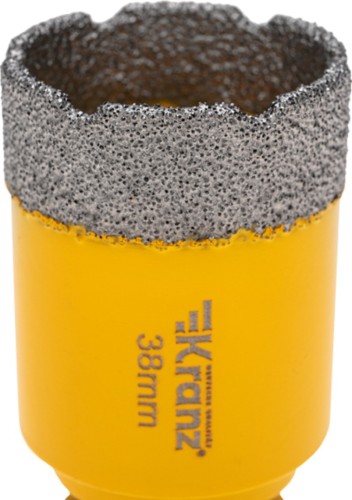 Алмазная коронка для сухого сверления Kranz KR-92-1018 по керамограниту и железобетону М14, 38мм - изображение 4