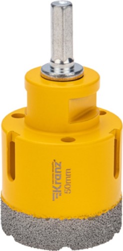 Алмазная коронка для сухого сверления Kranz KR-92-1021 по керамограниту и железобетону М14, 50мм