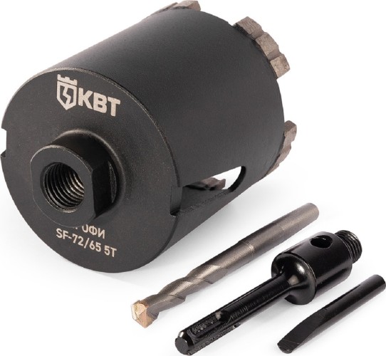 Алмазная коронка для сухого сверления КВТ 102561 SF-72/ 65 5T с адаптером SDS-Plus серия ПРОФИ