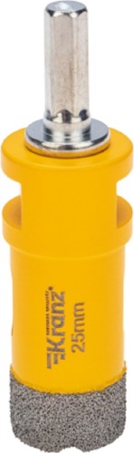 Алмазная коронка для сухого сверления Kranz KR-92-1012 по керамограниту и железобетону М14, 25мм