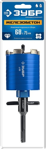 Алмазная коронка для сухого сверления ЗУБР АСК D68 мм для подрозетников 29875-68 - изображение 2
