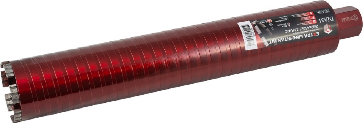Алмазная коронка для сухого сверления DIAM САСС 82x450х4x1,1/4UNC Extra Line Titan HIT (арм. бетон) 313037 - изображение 2