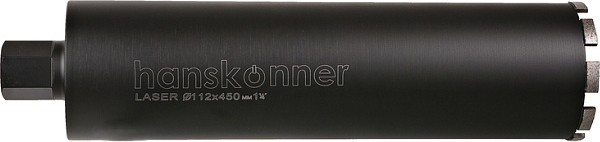 Алмазная коронка по железобетону HANSKONNER H1055-11-112 LASER 112 мм, 1 1/4", l=450мм
