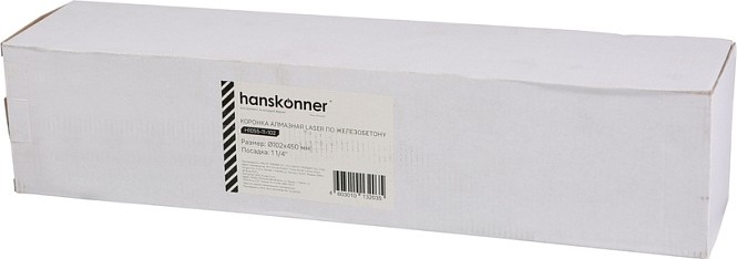 Алмазная коронка по железобетону HANSKONNER H1055-11-102 LASER 102 мм, 1 1/4", l=450мм - изображение 4