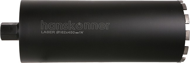Алмазная коронка по железобетону HANSKONNER H1055-11-162 LASER  162 мм, 1 1/4", l=450мм