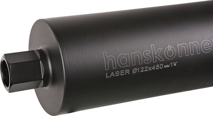 Алмазная коронка по железобетону HANSKONNER H1055-11-122 LASER 122 мм, 1 1/4", l=450мм - изображение 3