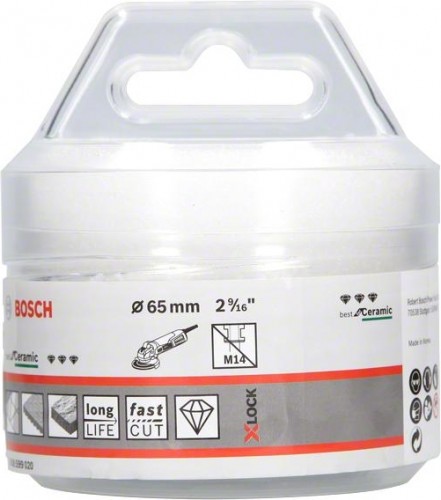 Алмазная коронка X-LOCK BOSCH 65 мм Dry Speed 2608599020 - изображение 2