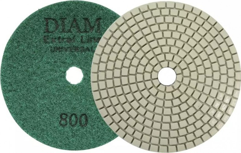 Алмазная тарелка на липучке DIAM АГШК 100*2,5 №800 Extra Line Universal (сухая/мокрая) 000676