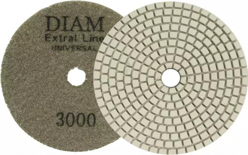 Алмазная тарелка на липучке DIAM АГШК 100*2,5 №3000 Extra Line Universal (сухая/мокрая) 000678