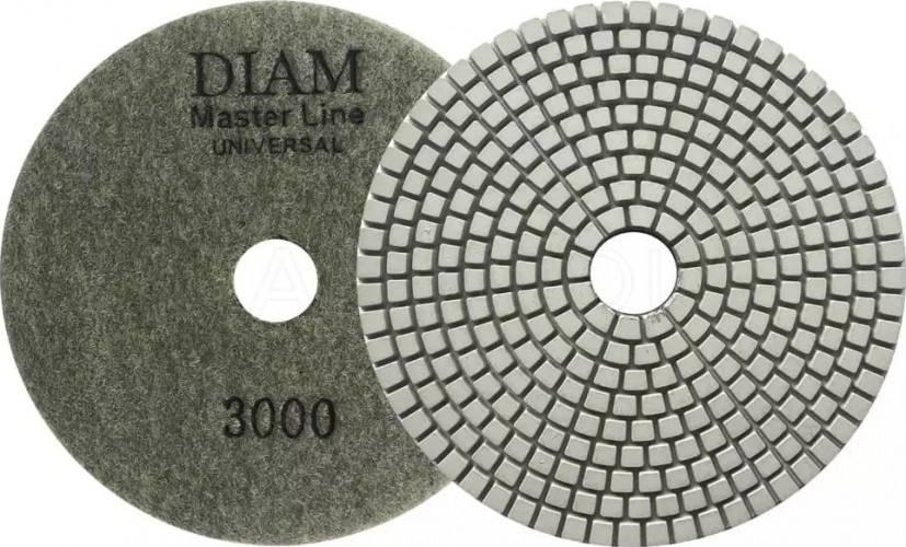 Алмазная тарелка на липучке DIAM АГШК 100*2,5 №3000 Master Line Universal (сухая/мокрая) 000629