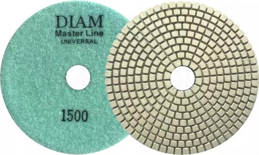 Алмазная тарелка на липучке DIAM АГШК 100*2,5 №1500 Master Line Universal (сухая/мокрая) 000628