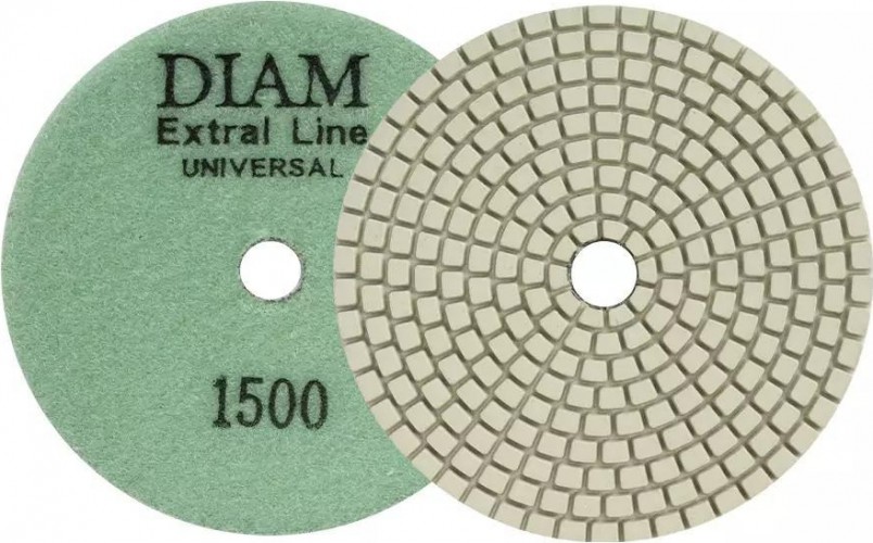 Алмазная тарелка на липучке DIAM АГШК 100*2,5 №1500 Extra Line Universal (сухая/мокрая) 000677