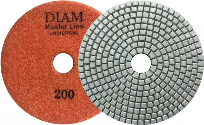 Алмазная тарелка на липучке DIAM АГШК 125*2,5 №200 Master Line Universal (сухая/мокрая) 000645
