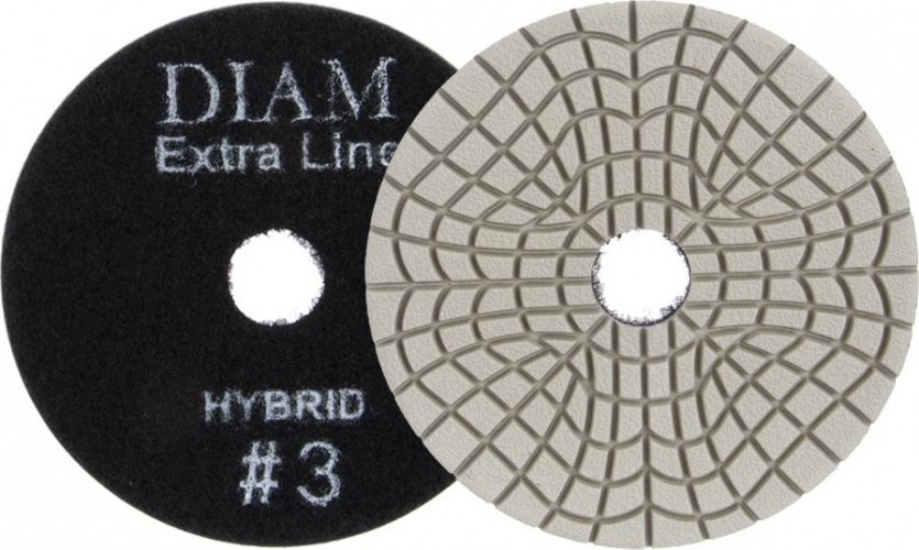 Алмазная тарелка на липучке DIAM АГШК Step-3 100*3 #3 Extra Line Hybrid (сухая/мокрая) 000688