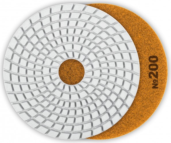 Алмазный гибкий шлифовальный круг ЗУБР Черепашка №200 100мм для мокрого шлифования 29866-200