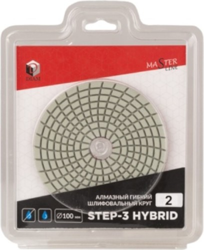 Алмазный гибкий шлифовальный круг DIAM Step-3 100*3 #2 Master Line Hybrid (сухая/мокрая) 000719 - изображение 3
